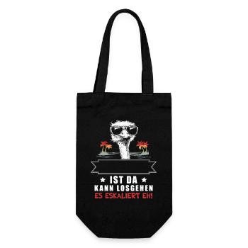 It's escalating anyway! Name Customizable Bouquet - Gift Bag for Bottles - black - Front