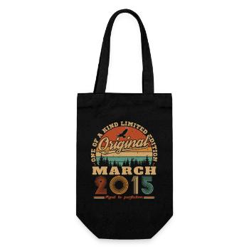 Mars 2015 Vintage Cadeau Anniversaire - Sac à bouteille - noir - Devant