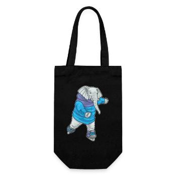 Elefant Eislaufen Schlittschuhe - Geschenkbeutel für Flaschen - Schwarz - Vorne