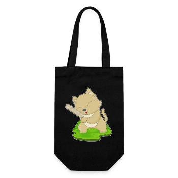 Cat Cricket Cricket Bats - Gift Bag for Bottles - black - Front