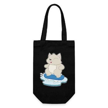 Katze Snowboarder Snowboard - Geschenkbeutel für Flaschen - Schwarz - Vorne