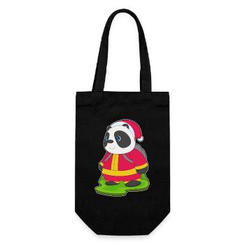 Panda Christmas Fire Brigade - Gift Bag for Bottles - black - Front