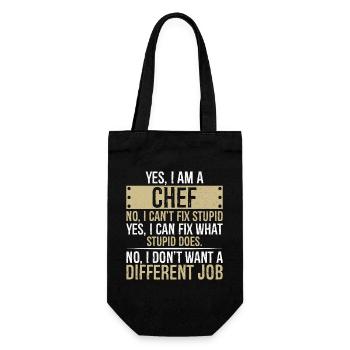 yes I am CHEF no I can't fix stupid yes I can fix - Gift Bag for Bottles - black - Front