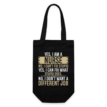yes I am Nurse no I can't fix stupid yes I can fix - Gift Bag for Bottles - black - Front