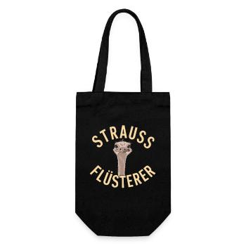 Strauss Whisperer Design for Animal Lovers and - Gift Bag for Bottles - black - Front