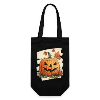 Halloween Kürbis - Geschenkbeutel für Flaschen - Schwarz - Vorne