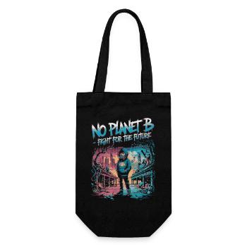 No Planet B – Fight for the Future - Gift Bag for Bottles - black - Front
