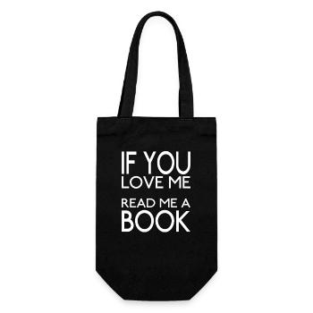 If You Love Me Read Me a Book - Geschenkbeutel für Flaschen - Schwarz - Vorne