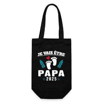 Man Dad To Be 2025 Gift - Gift Bag for Bottles - black - Front
