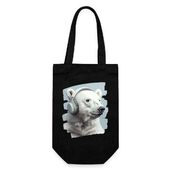 Polar bear - Gift Bag for Bottles - black - Front