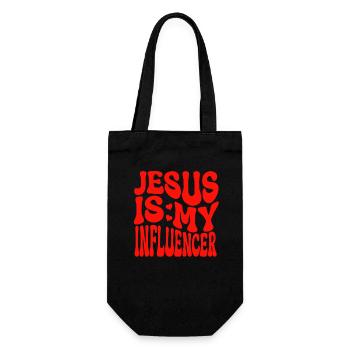 Jesus Ist mein Influencer - Christlicher Glaube - Geschenkbeutel für Flaschen - Schwarz - Vorne