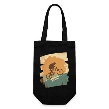 Mountainbiker Downhill Berge Radsport - Geschenkbeutel für Flaschen - Schwarz - Vorne