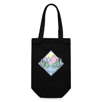 Pastel mountain landscape – pure nature - Gift Bag for Bottles - black - Front