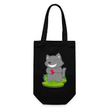 Katze Poker Pokerkarten - Geschenkbeutel für Flaschen - Schwarz - Vorne