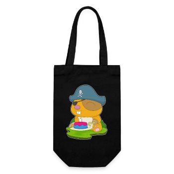Hamster Birthday Pirate - Gift Bag for Bottles - black - Front