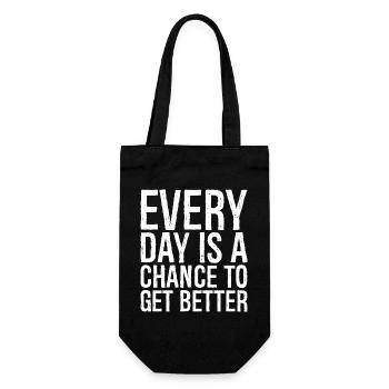 every day is a chance to get better - Gift Bag for Bottles - black - Front