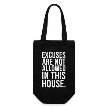 excuses are not allowed in this house - Gift Bag for Bottles - black - Front