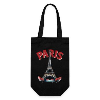 Eiffel Tower, Paris, retro - Gift Bag for Bottles - black - Front