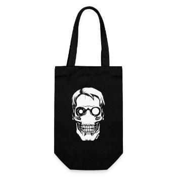 Cyber Skull – Crâne futuriste - Sac à bouteille - noir - Devant