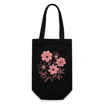 Blumen - Frühling - Sommer - Spruch - Geschenkbeutel für Flaschen - Schwarz - Vorne