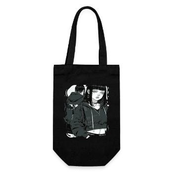 Dark Gothic Anime Girl Aesthetic - Gift Bag for Bottles - black - Front