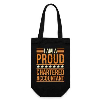 I am a proud chartered accountant - Geschenkbeutel für Flaschen - Schwarz - Vorne