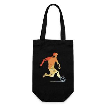 Fußballjunge Vintage Look - Geschenkbeutel für Flaschen - Schwarz - Vorne