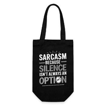 Sarcasm – Because Silence Isn't Always an Option - Gift Bag for Bottles - black - Front