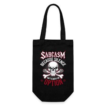 Sarcasme – Le silence n’est pas toujours une option - Sac à bouteille - noir - Devant