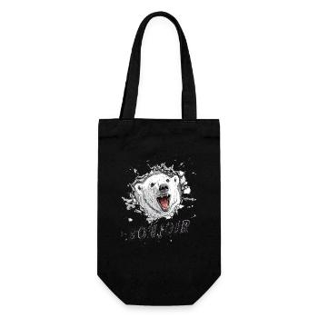 cool through the wall: Polar bear Bonjour - Gift Bag for Bottles - black - Front