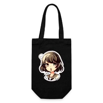 Jolie fille de dessin animé - Bonjour ! Ballon - Sac à bouteille - noir - Devant
