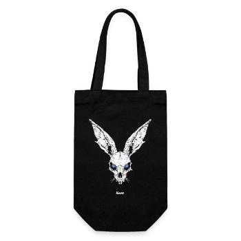 Dark skull bunny with blue eyes - Gift Bag for Bottles - black - Front