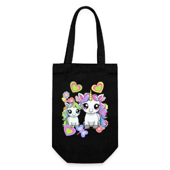 Licorne Licornes Cheval Chevaux Enfants - Sac à bouteille - noir - Devant