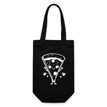Pizza Comic Style - Gift Bag for Bottles - black - Front