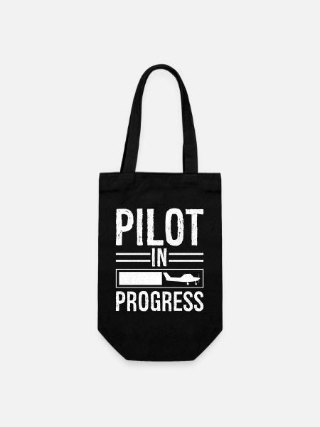 Pilot In progress - Geschenkbeutel für Flaschen - Schwarz
