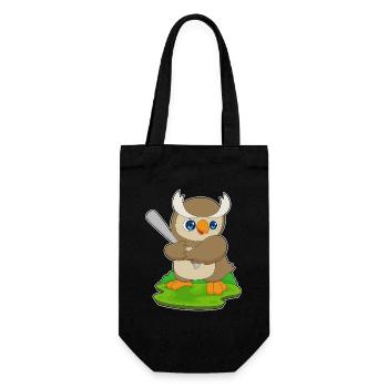 Owl Baseball Baseball Bat - Gift Bag for Bottles - black - Front