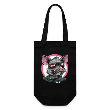 Cool rat with glasses and leather jacket - Gift Bag for Bottles - black - Front