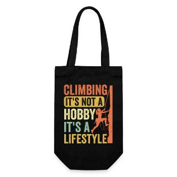 Climbing - It's Not a Hobby. It's a Lifestyle - Gift Bag for Bottles - black - Front