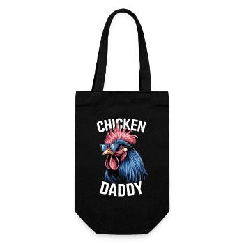 Poulet Papa Poulets Fête des Pères Volaille Fermier Coq - Sac à bouteille - noir - Devant