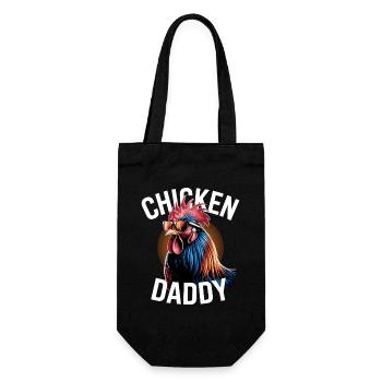 Poulet Papa Poulets Fête des Pères Volaille Fermier Coq - Sac à bouteille - noir - Devant