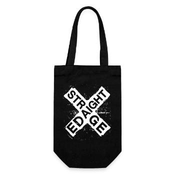 Straight Edge Schriftzug für Straight Edger Life - Geschenkbeutel für Flaschen - Schwarz - Vorne
