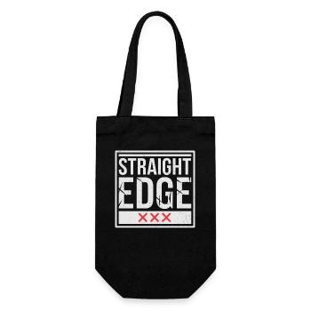 Straight Edge Schriftzug für Straight Edger Life - Geschenkbeutel für Flaschen - Schwarz - Vorne