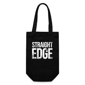 Straight Edge Schriftzug für Straight Edger Life - Geschenkbeutel für Flaschen - Schwarz - Vorne
