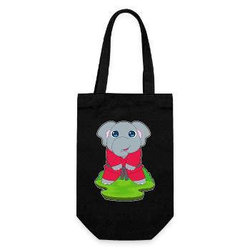 Elefant Karate Kampfsport - Geschenkbeutel für Flaschen - Schwarz - Vorne
