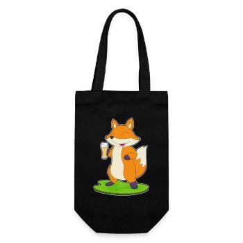 Fuchs Bier - Geschenkbeutel für Flaschen - Schwarz - Vorne