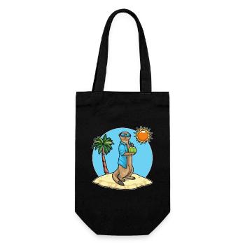 Erdmännchen Strand Kokosnuss Sommer - Sac à bouteille - noir - Devant