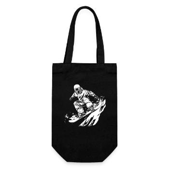 Snowboarder Drawing - Gift Bag for Bottles - black - Front