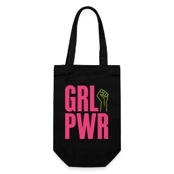 Femmes Pouvoir GRL PWR Fille Patriarcat Féminisme - Sac à bouteille - noir - Devant