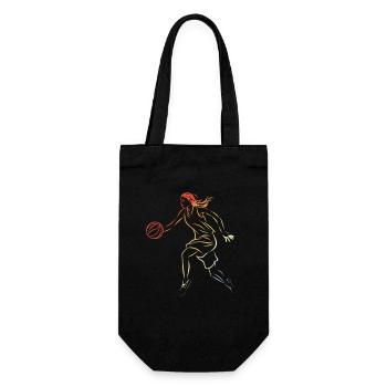 Weiblicher Basketballer - Geschenkbeutel für Flaschen - Schwarz - Vorne