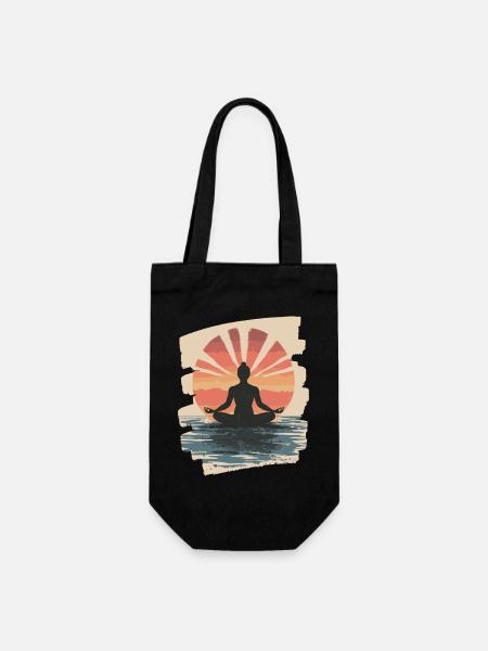 Yoga Namaste Meditation - Geschenkbeutel für Flaschen - Schwarz